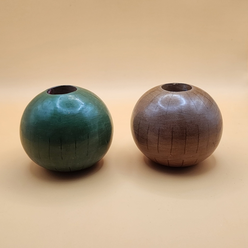 Handcrafted Juana Sosa A Chalucanas Made in Peru Folk Art Candle Holders